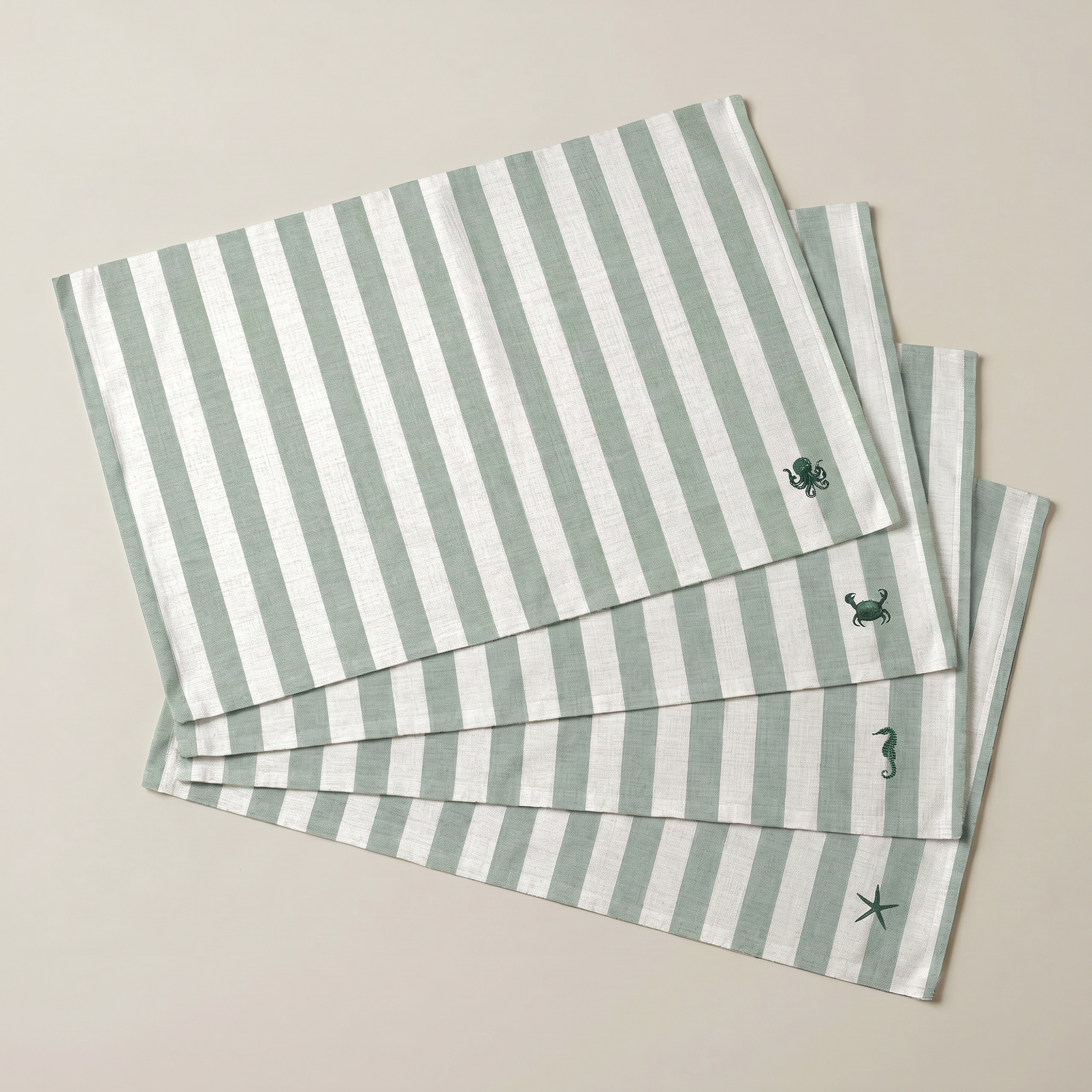 Mantel individual antimanchas pack 4 unidades Seleni Verde