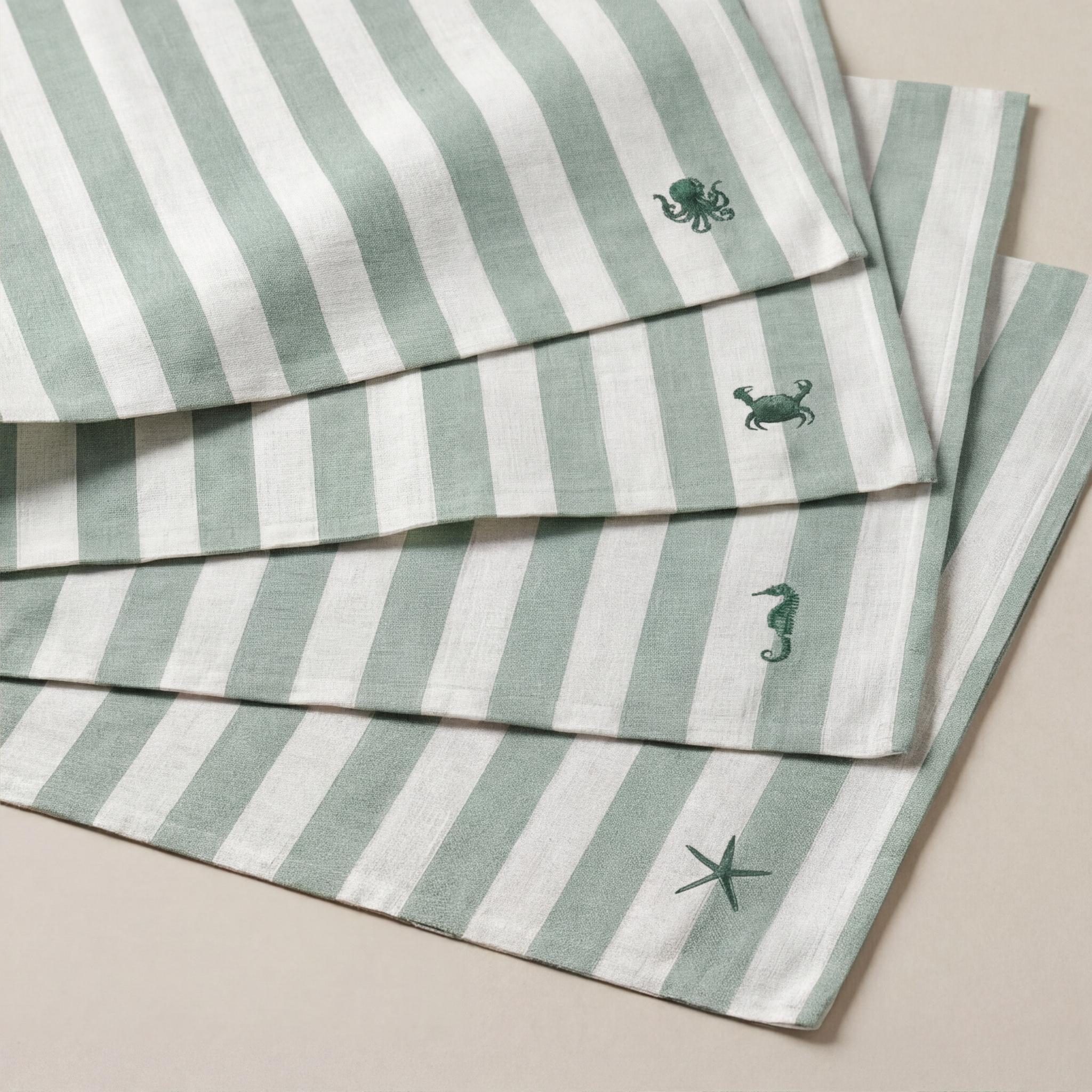 Mantel individual antimanchas pack 4 unidades Seleni Verde