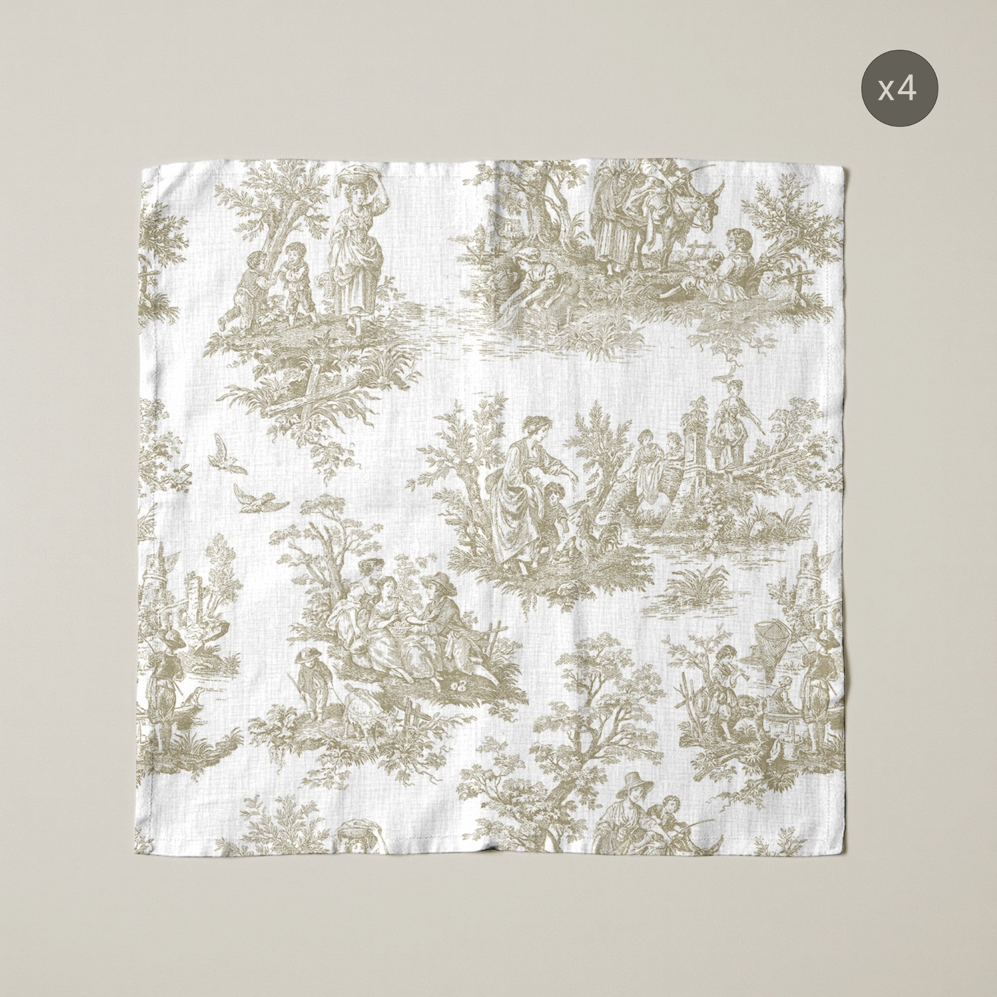 Pack de 4 unidades servilletas Paulo Beige