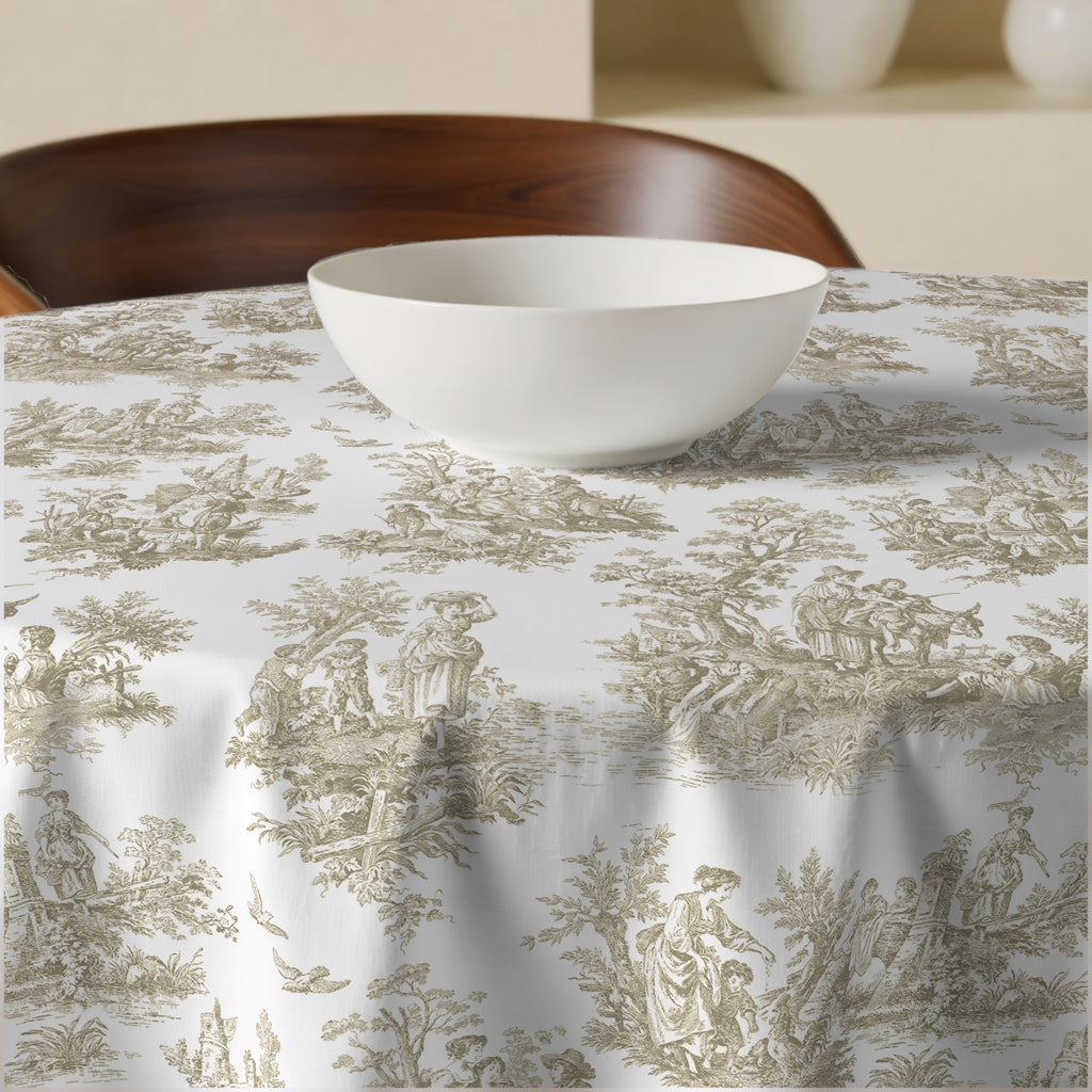 Mantel redondo antimanchas Paulo Beige