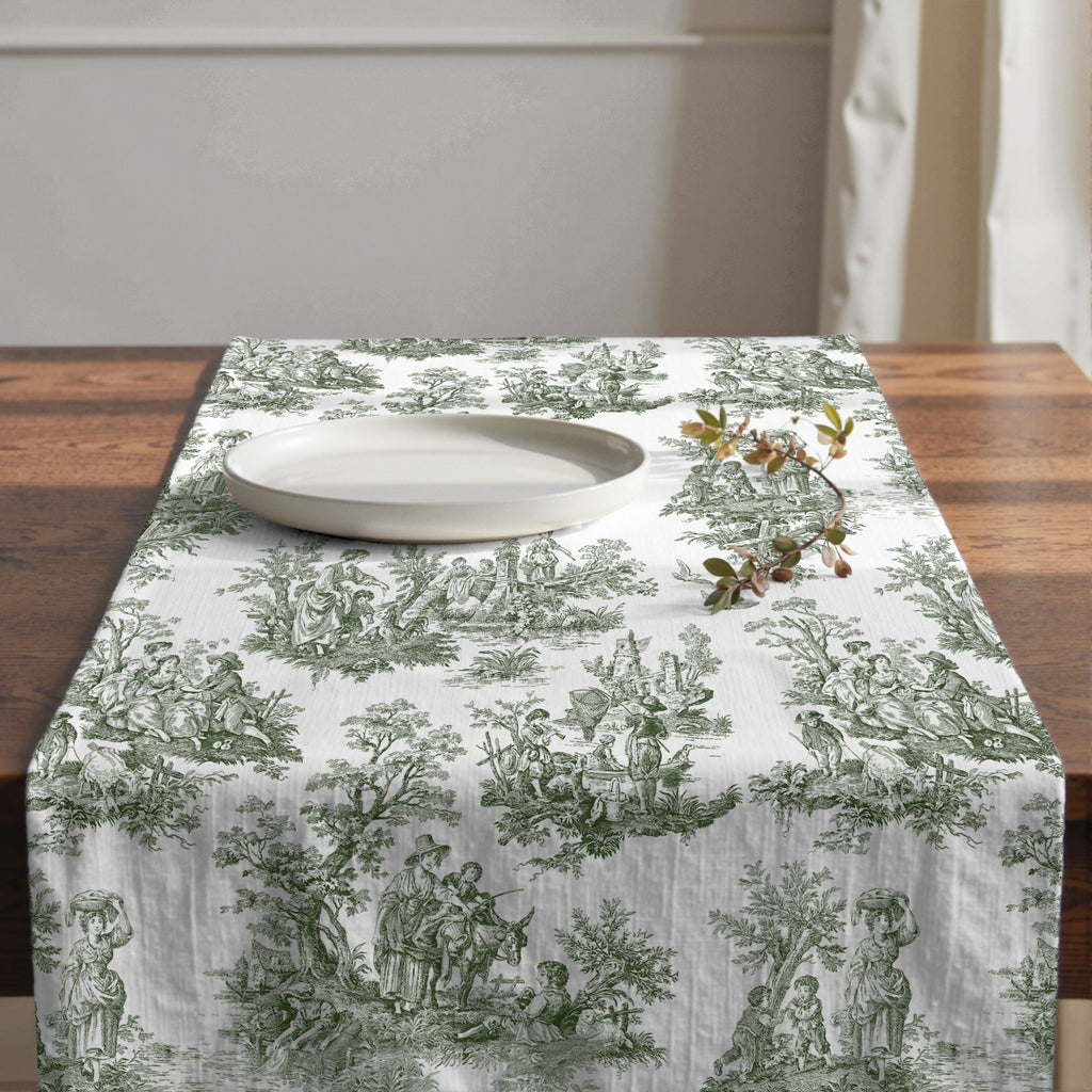 Camino de mesa 100% algodón Paulo Green 50x150 cm