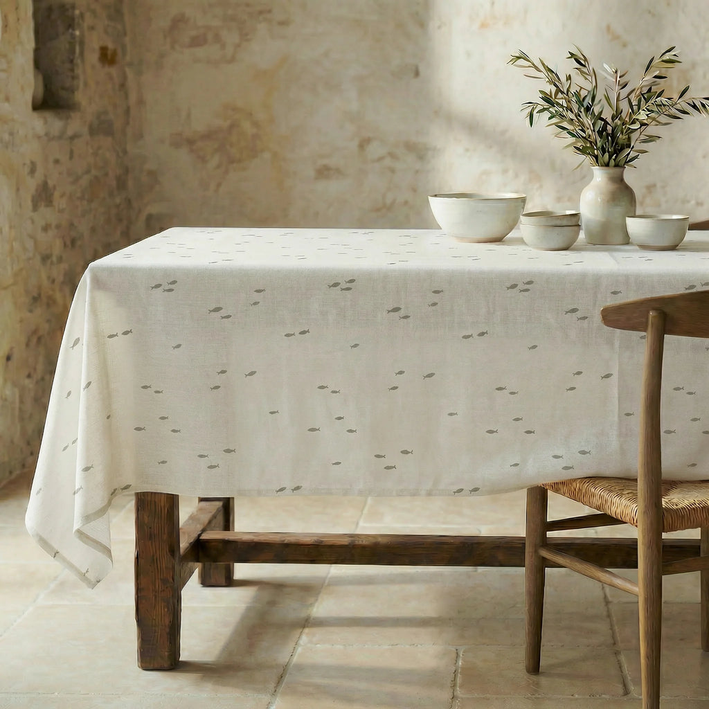 Mantel antimanchas 100% algodón Pezqui Beige