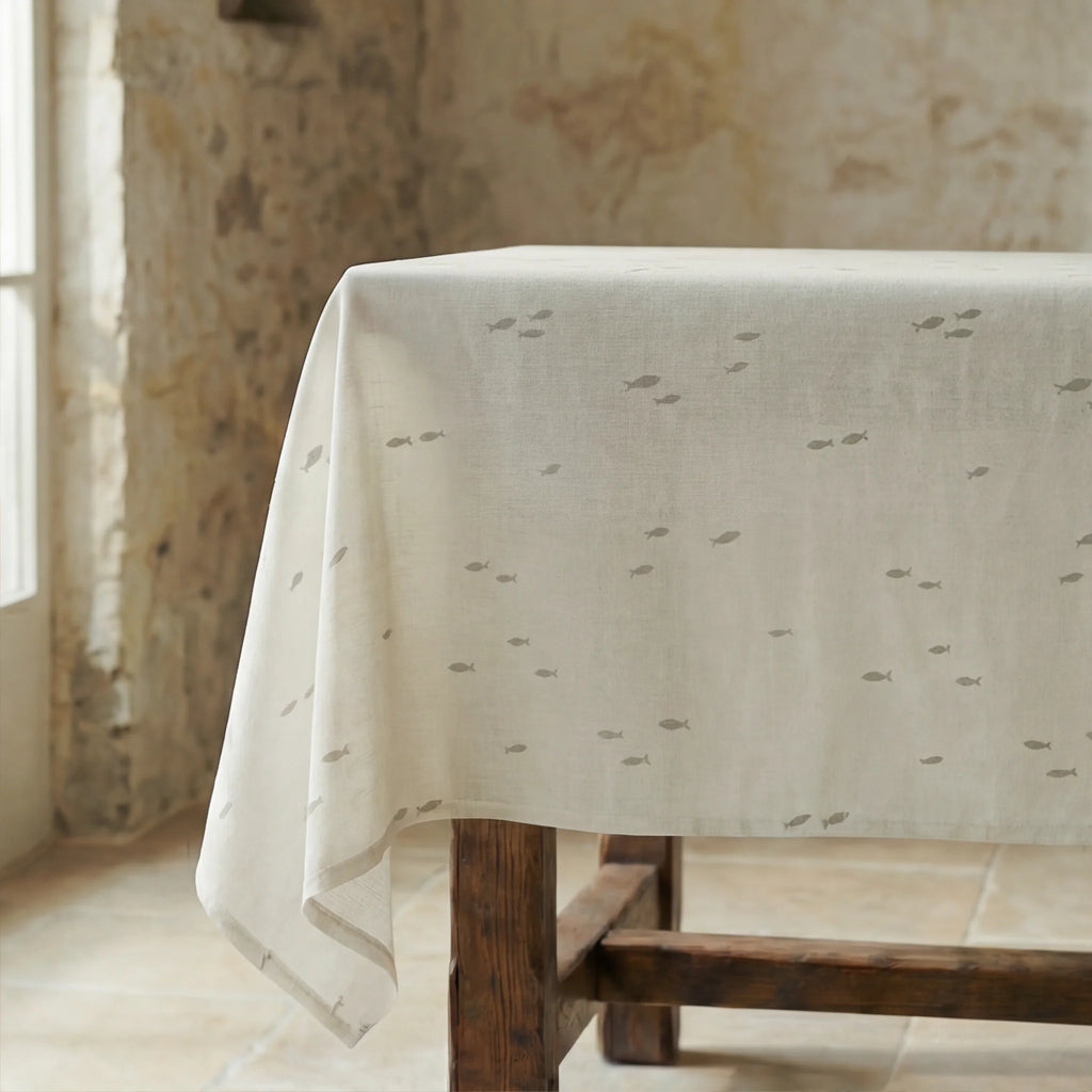 Mantel antimanchas 100% algodón Pezqui Beige