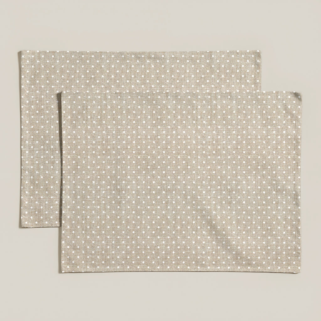Pack 2 unidades mantel individual resinado Plumeti Blanco 100% algodón 45x35 cm