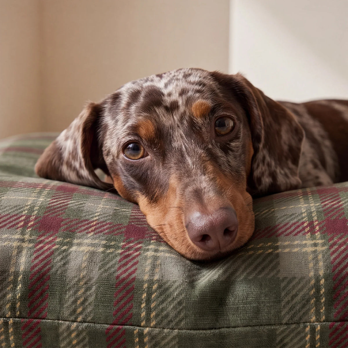 Cama para mascotas desenfundable antimanchas Roble
