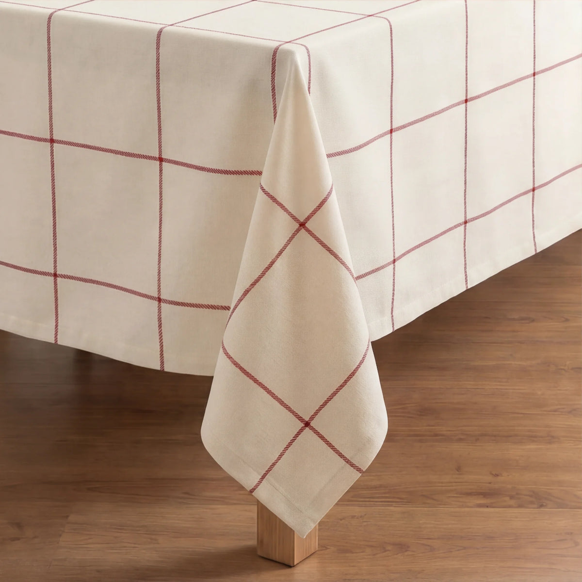 Mantel antimanchas 100% algodón Red windowpana 1225