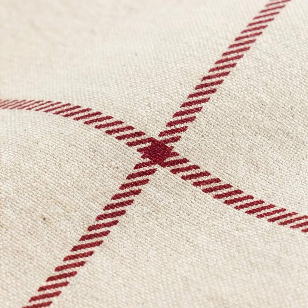 Mantel antimanchas 100% algodón Red windowpana 1225