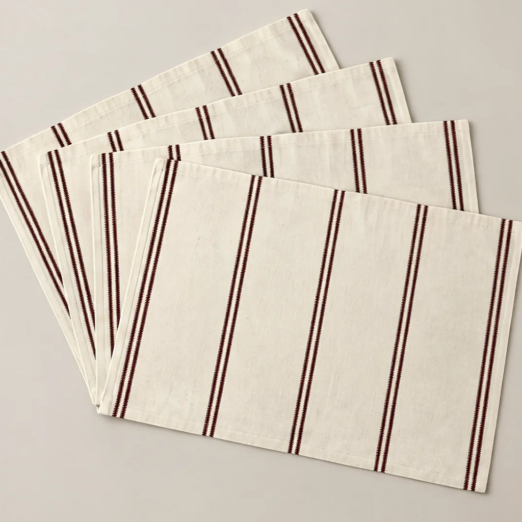 Mantel individual antimanchas pack 4 unidades Renali Burdeos