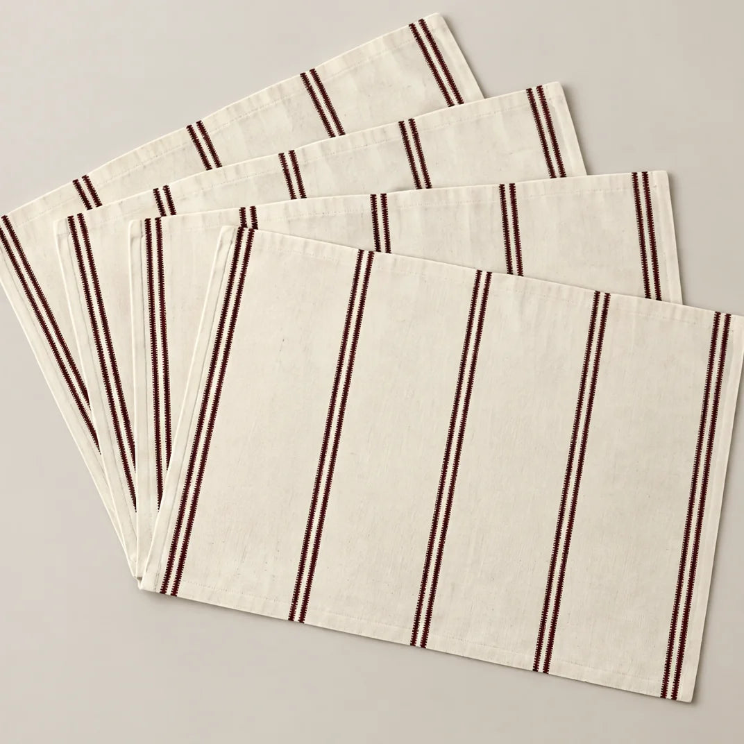 Mantel individual antimanchas pack 4 unidades Renali Burdeos