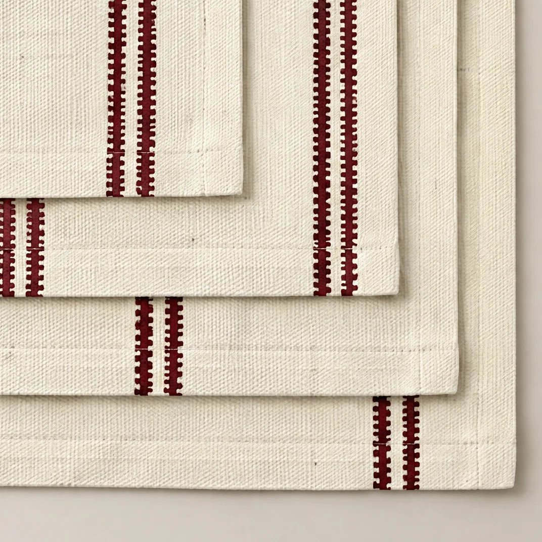 Mantel individual antimanchas pack 4 unidades Renali Burdeos