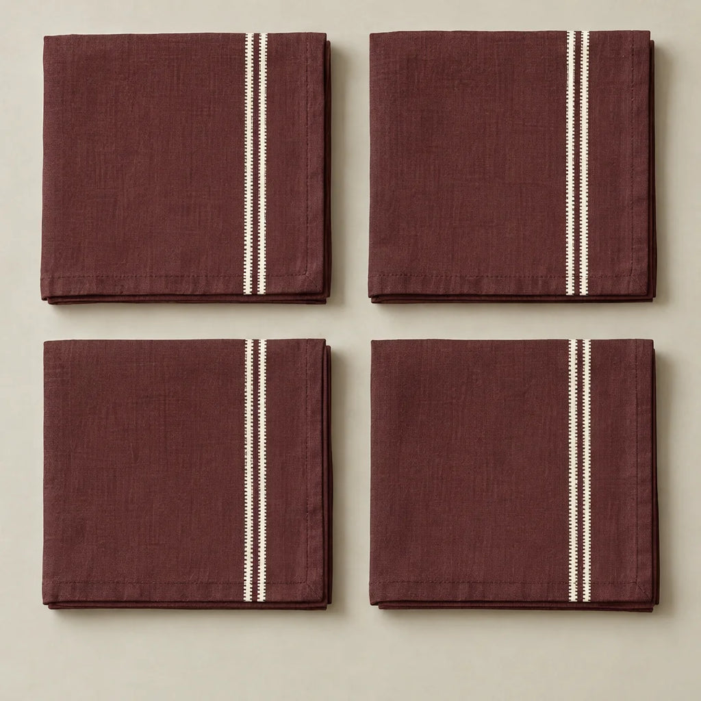 Pack de 4 unidades servilletas Renali Burdeos