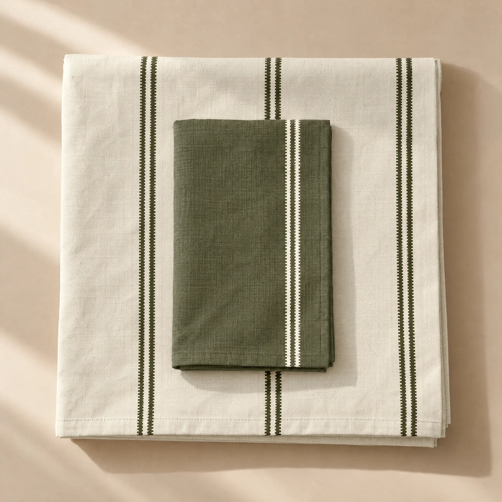 Mantel antimanchas 100% algodón Renali Verde