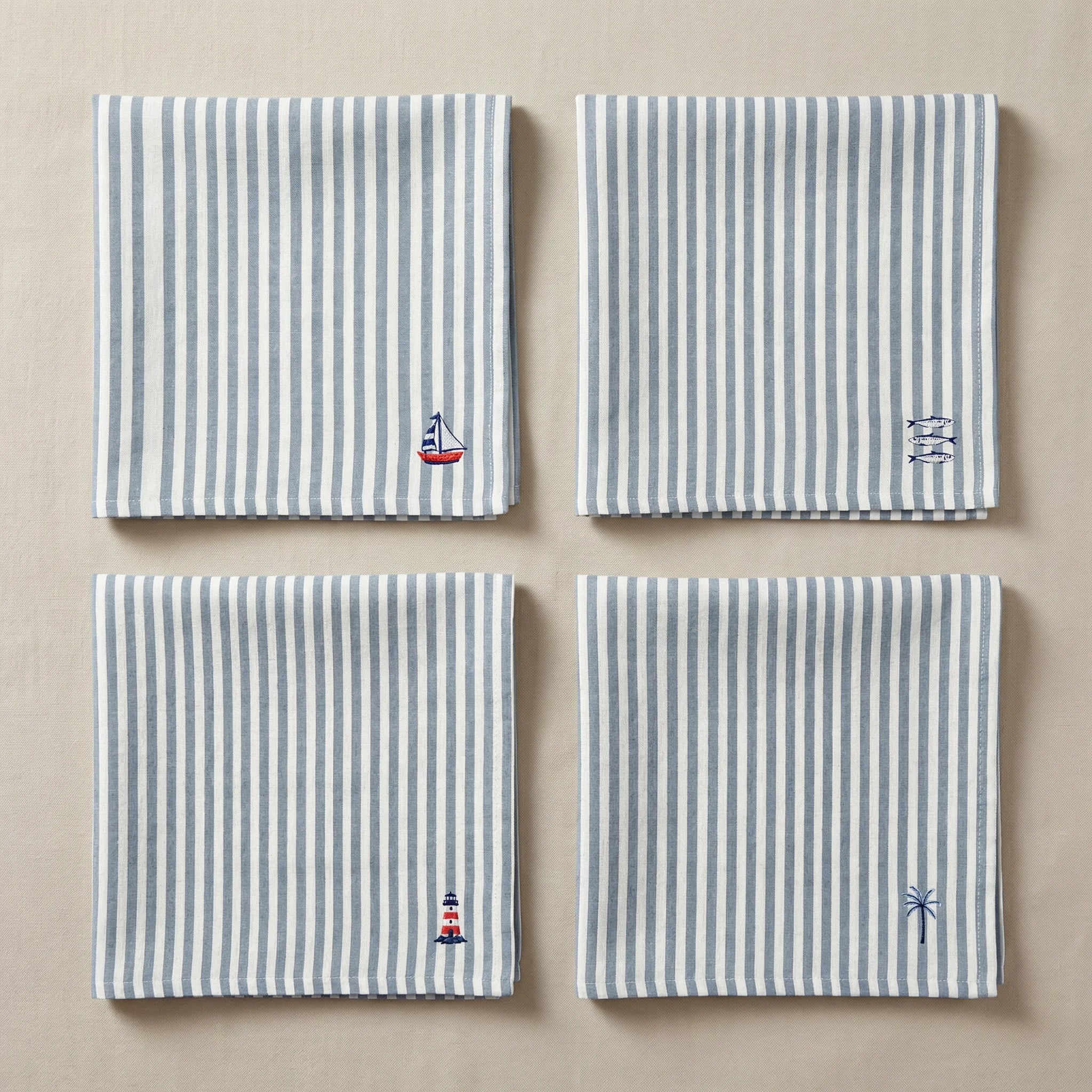 Pack de 4 unidades servilletas Rilen Marino
