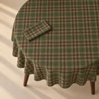 Mantel redondo antimanchas Roble