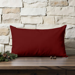 Funda de cojín 100% algodón Rojo Liso 30x50 cm