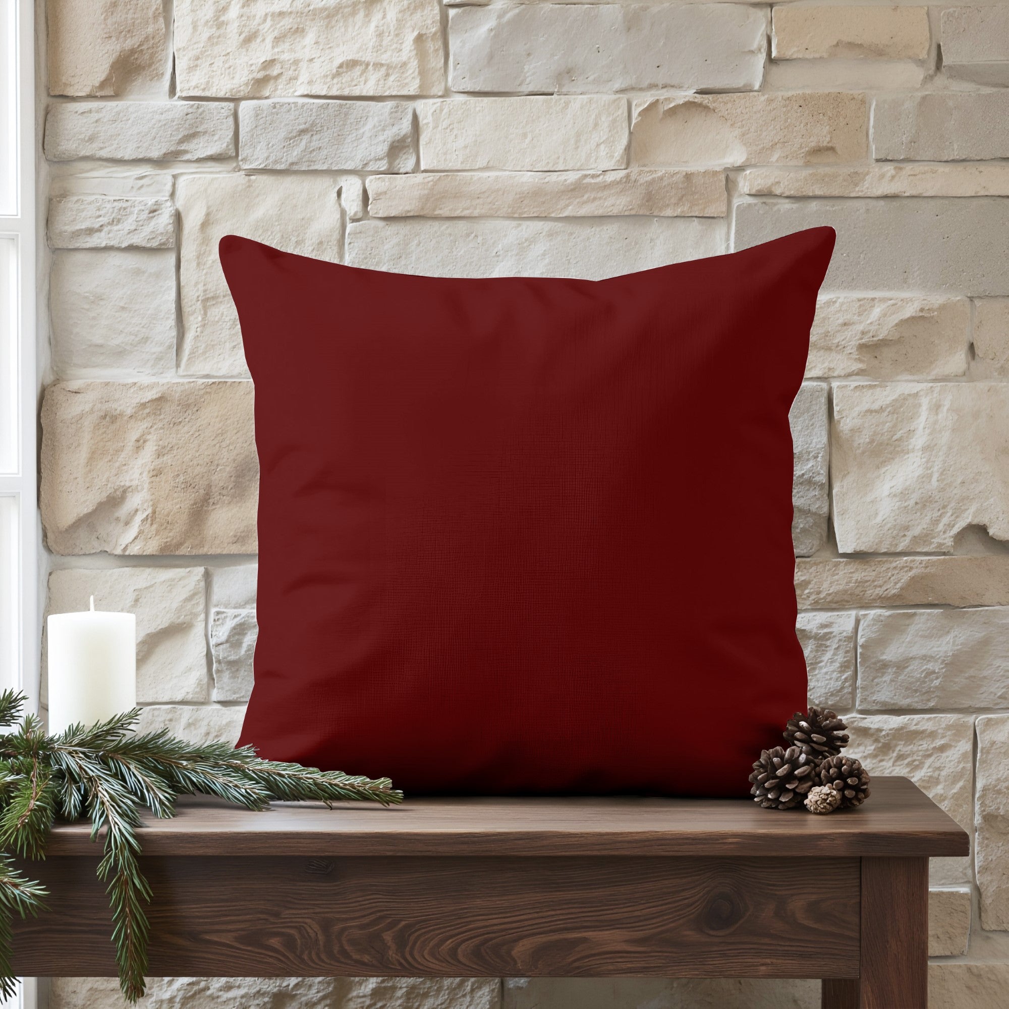 Funda de cojín 100% algodón Rojo Liso 50x50 cm