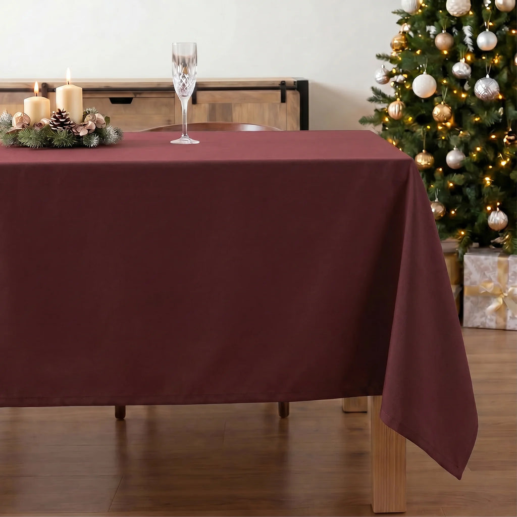 Mantel antimanchas 100% algodón Rojo liso