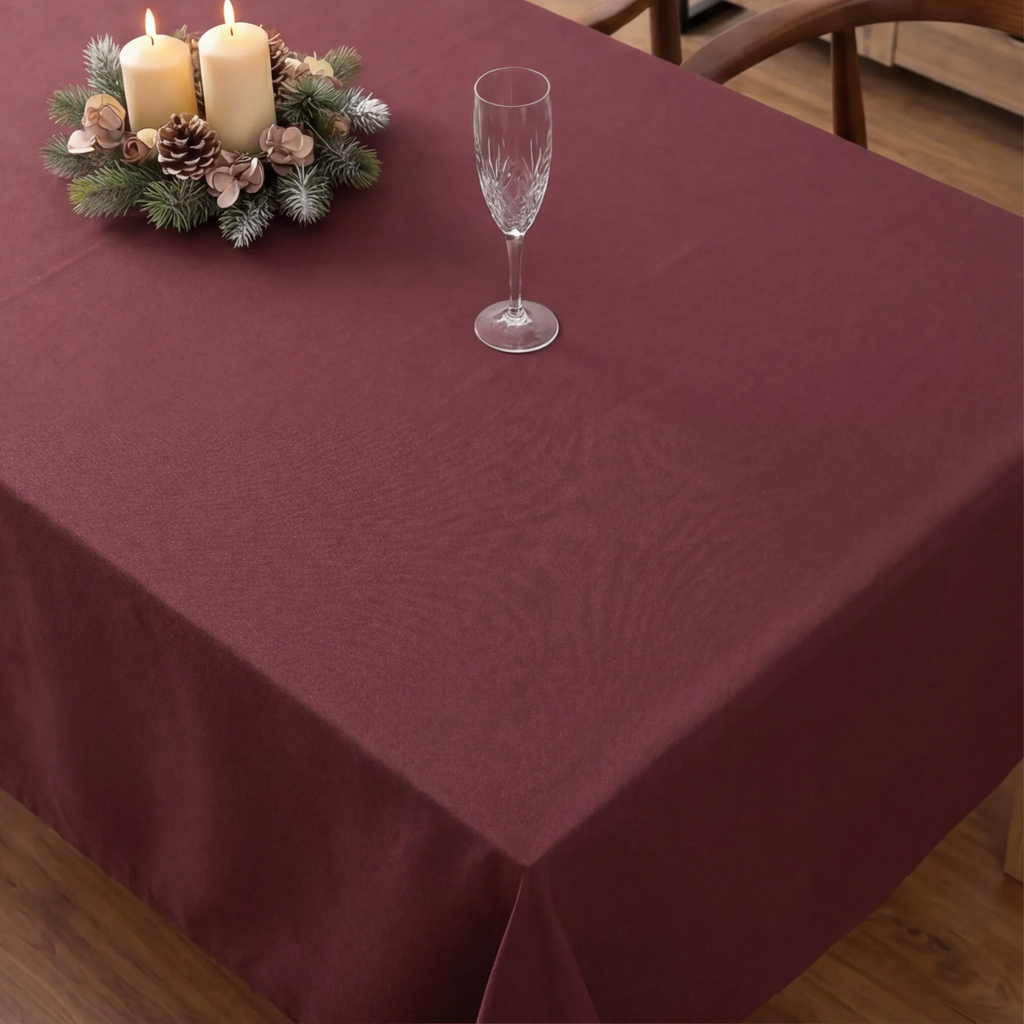 Mantel antimanchas 100% algodón Rojo liso