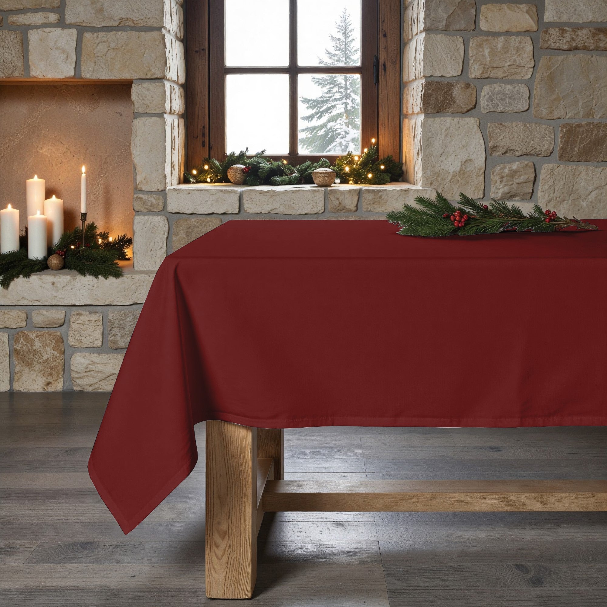 Mantel antimanchas Rojo liso