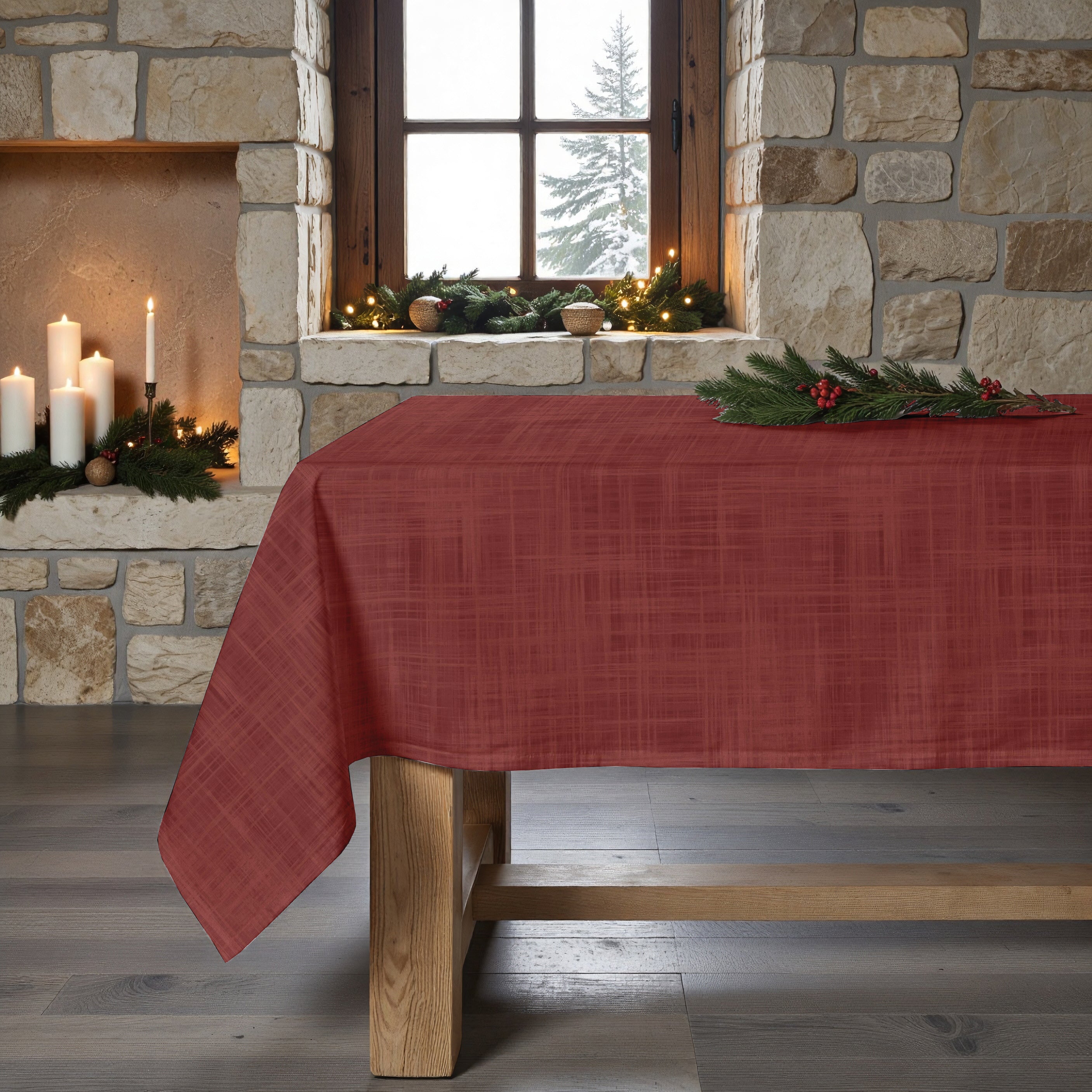 Mantel antimanchas Christmas Rojo