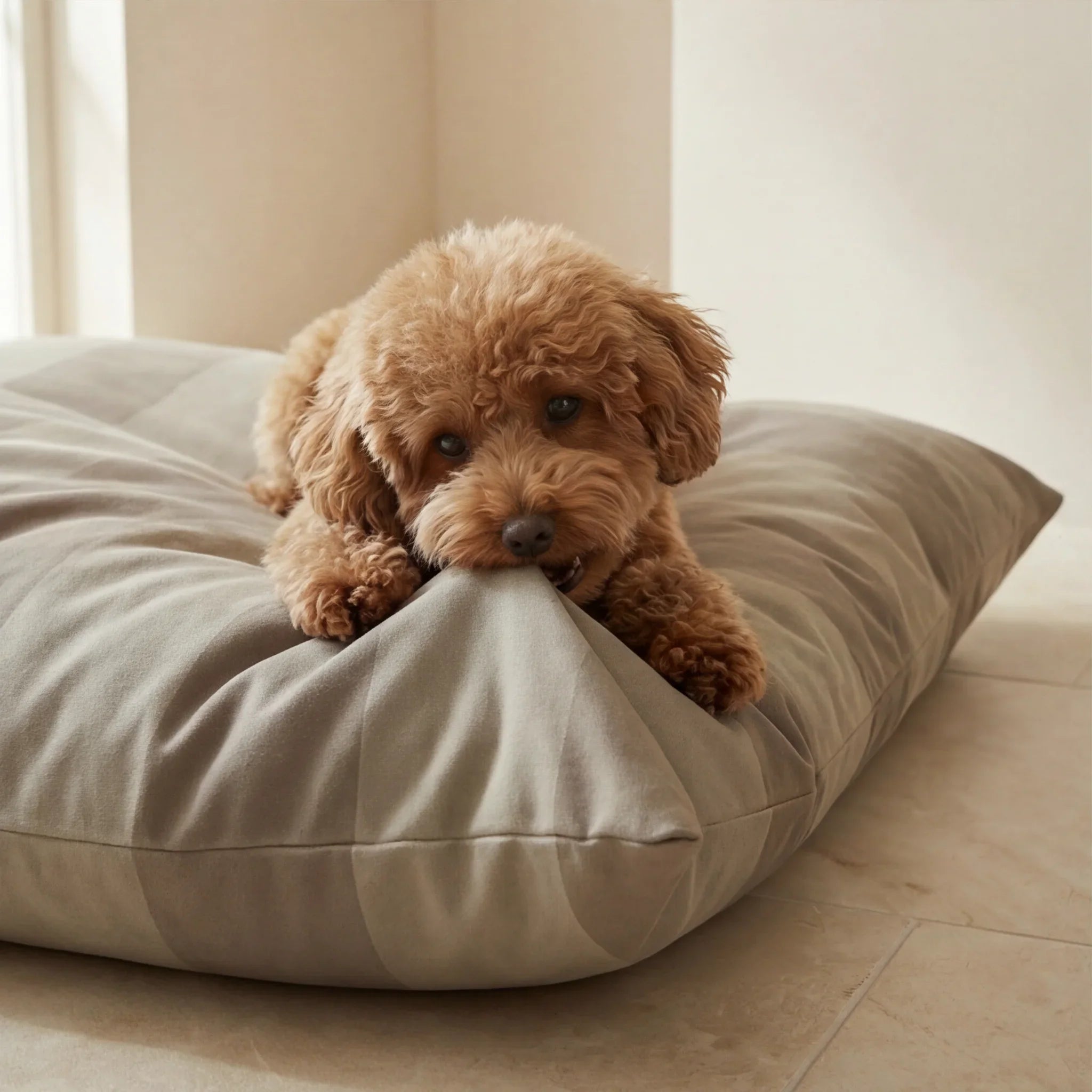 Cama para mascotas desenfundable antimanchas Romani Marron