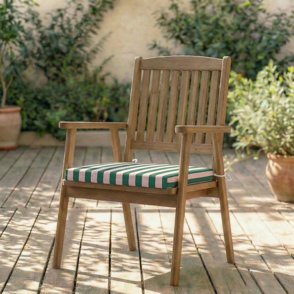Cojín para asiento acolchado Maglia Rosa y Musgo 40x40x5 cm
