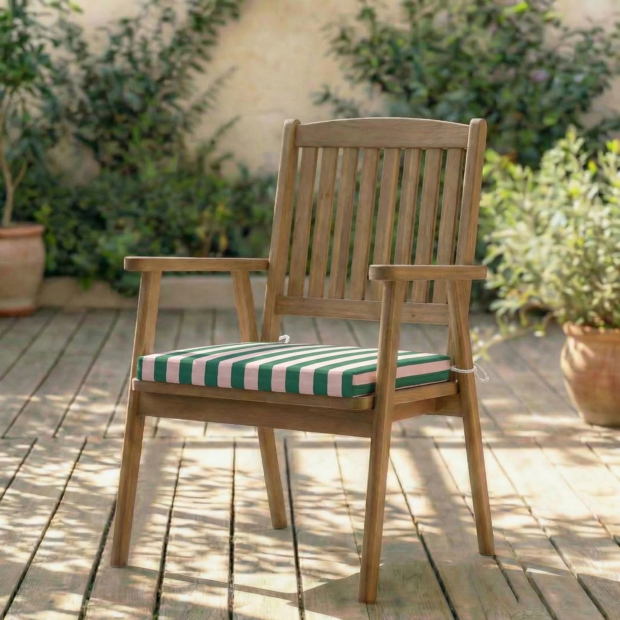 Cojín para asiento acolchado Maglia Rosa y Musgo 40x40x5 cm