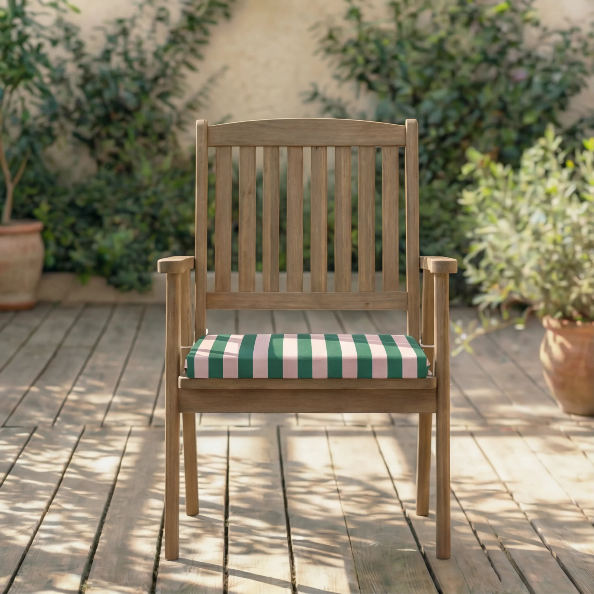 Cojín para asiento acolchado Maglia Rosa y Musgo 40x40x5 cm