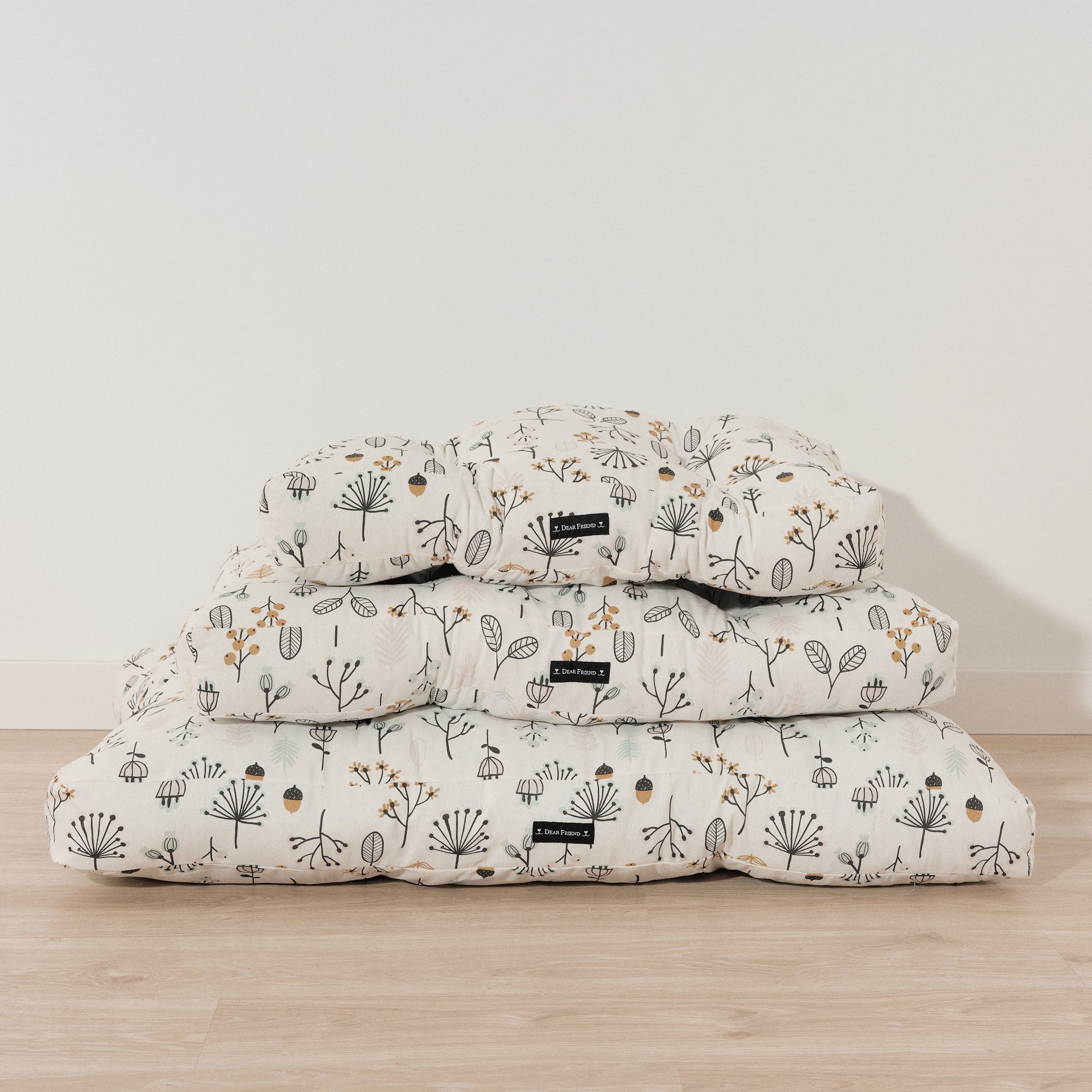 Cama para perros y gatos gruesa y acolchada 100% algodón antimanchas para mascotas Santorini Red