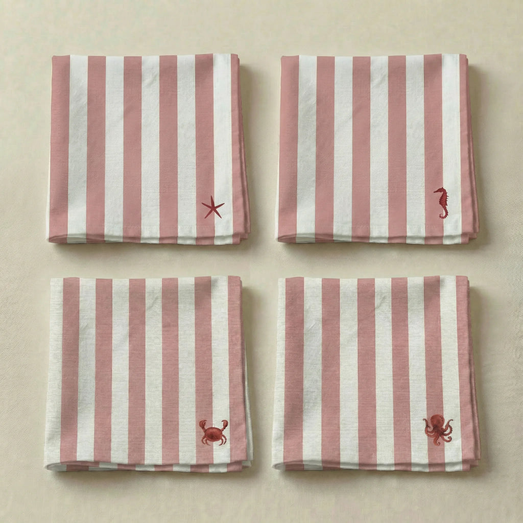 Pack de 4 unidades servilletas Seleni Rojo
