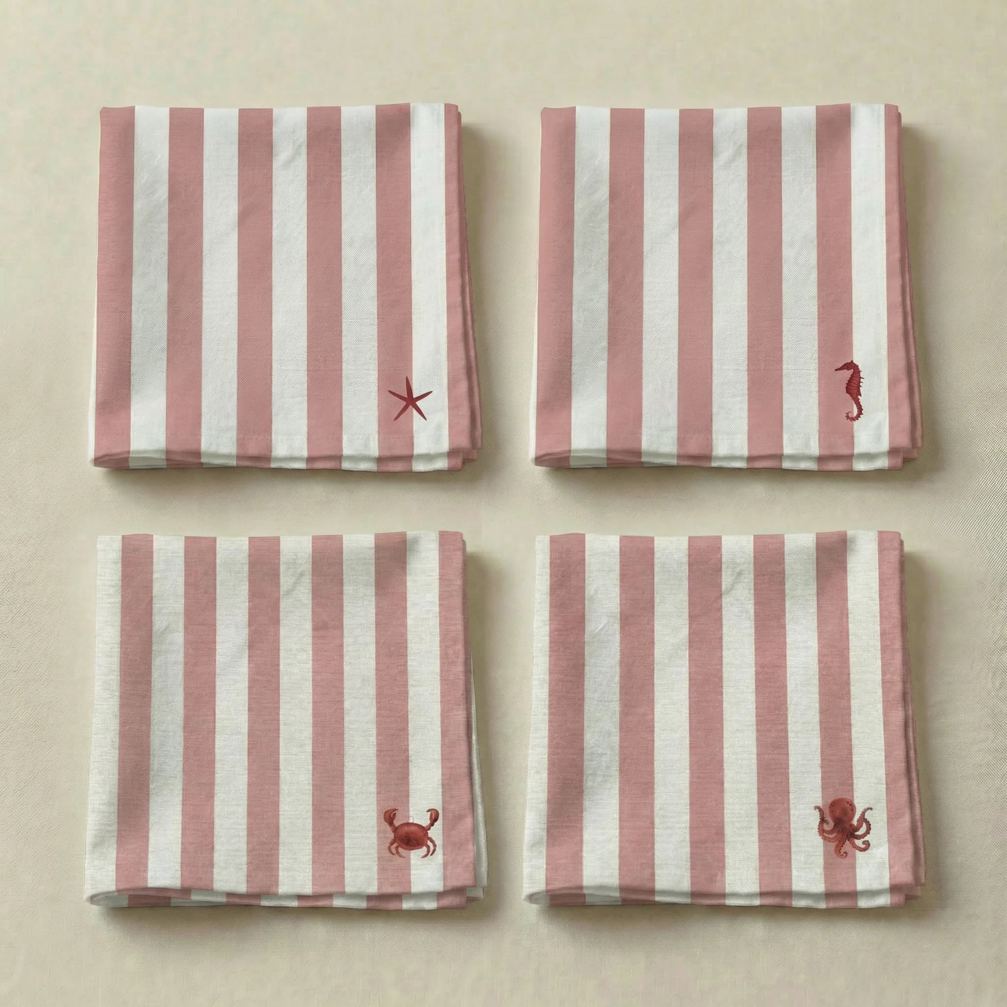 Pack de 4 unidades servilletas Seleni Rojo