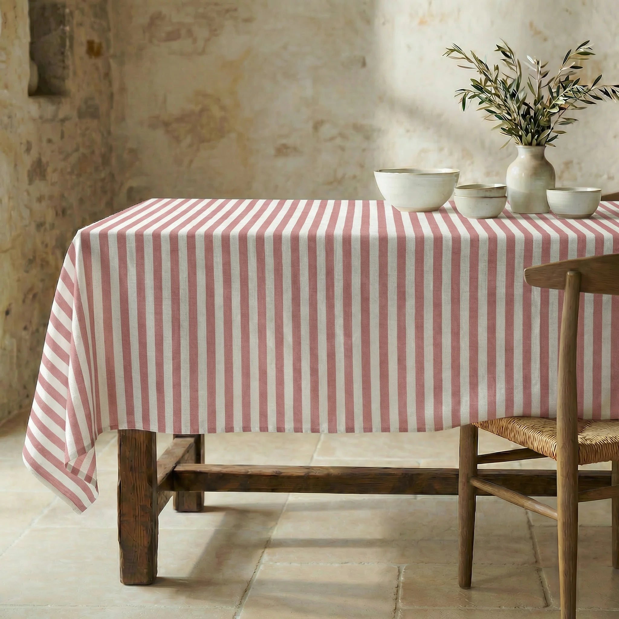 Mantel antimanchas 100% algodón Seleni Rojo