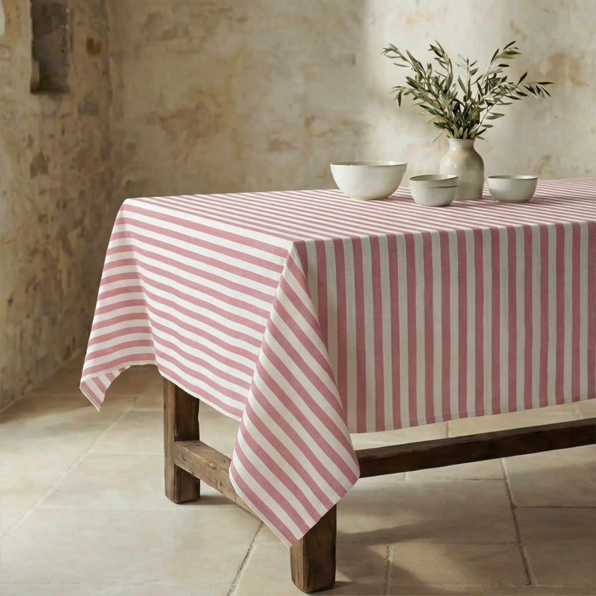 Fleckabweisende Tischdecke 100% Baumwolle Seleni Rojo – Muaré