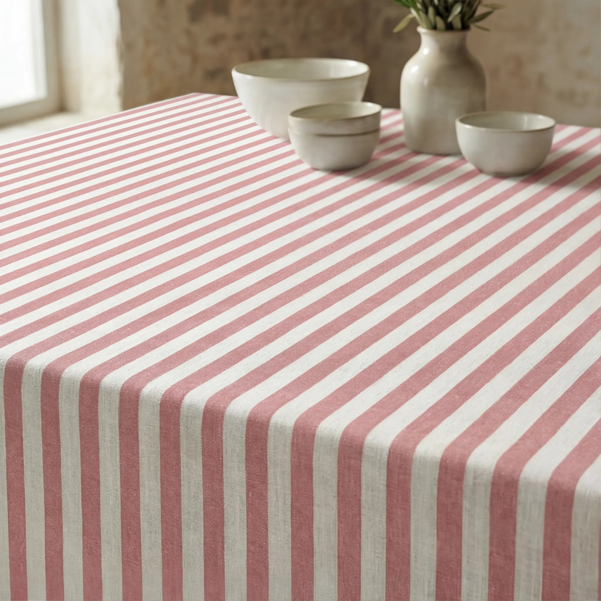 Mantel antimanchas 100% algodón Seleni Rojo