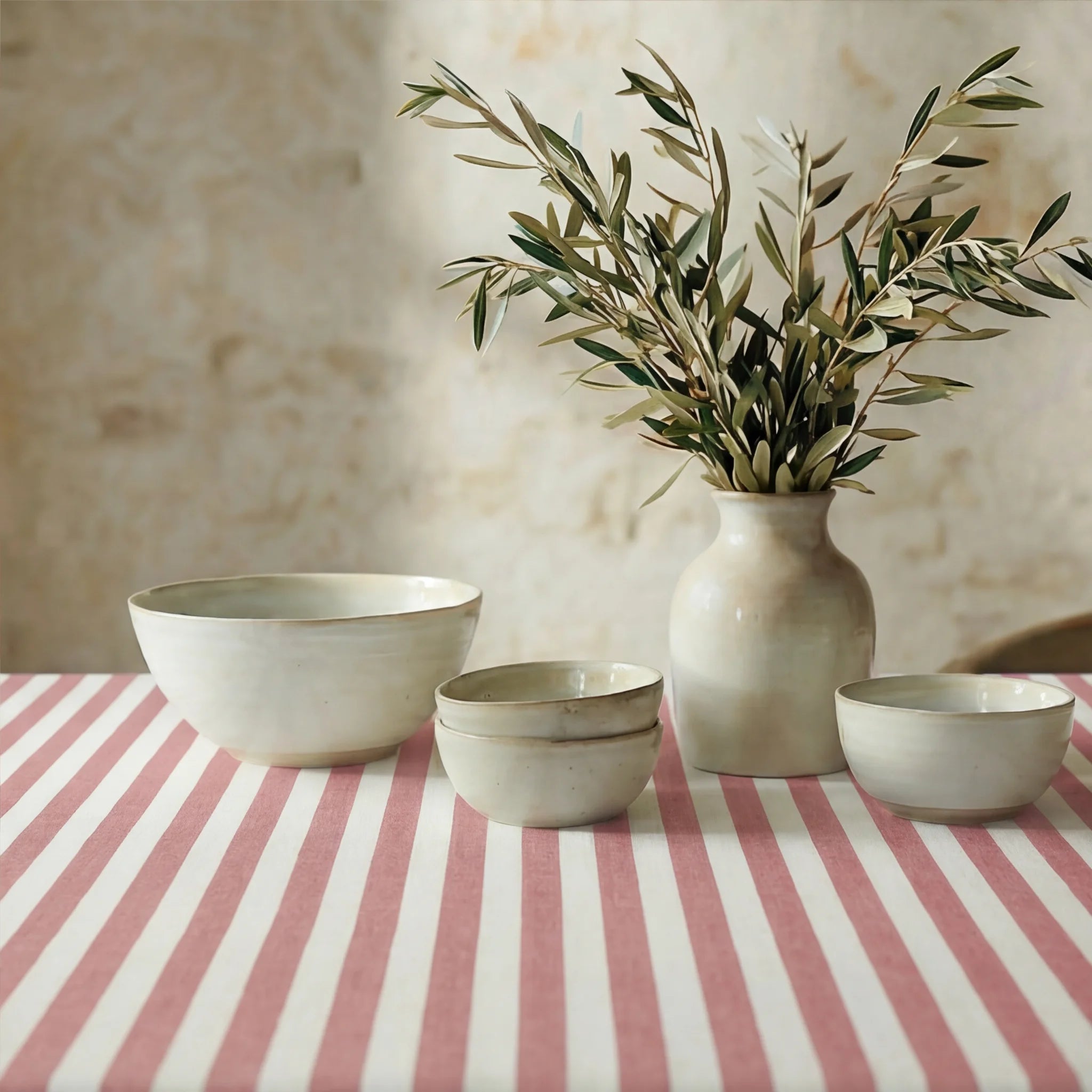 Mantel antimanchas 100% algodón Seleni Rojo