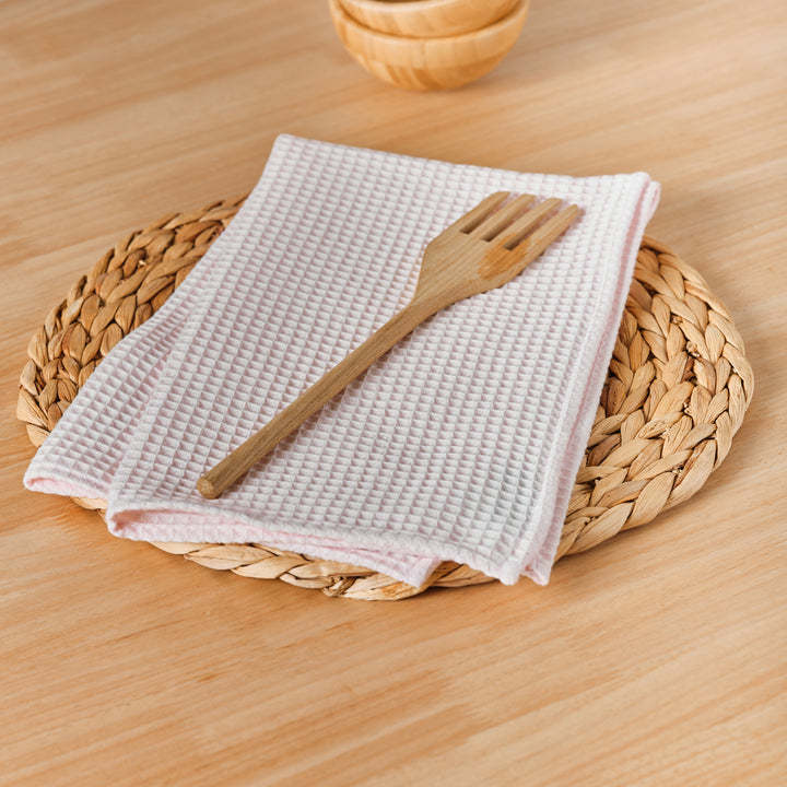 Pack of 2 Waffle Pink Sauce napkins 45x45 cm