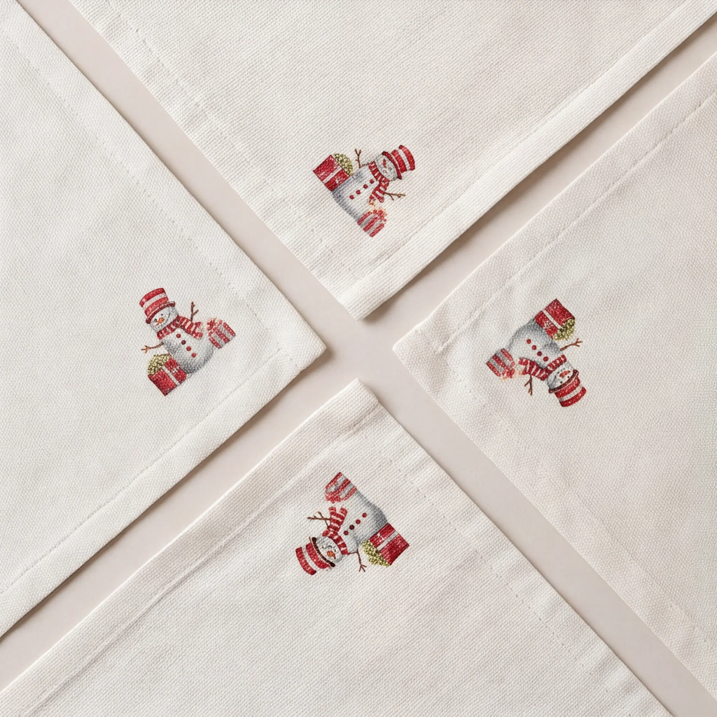 Mantel individual antimanchas pack 4 unidades Snowman