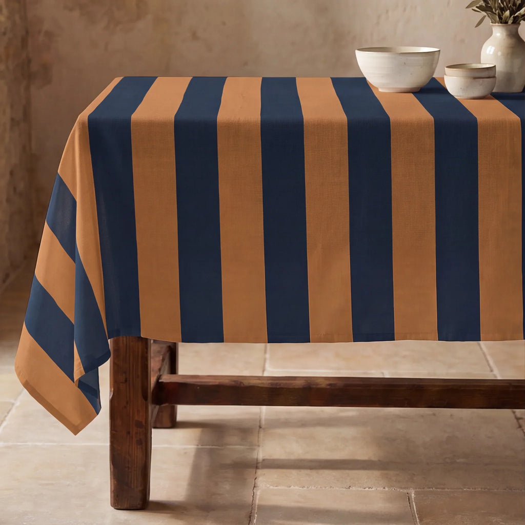 Mantel resinado antimanchas 100% algodón Summer Stripes 13