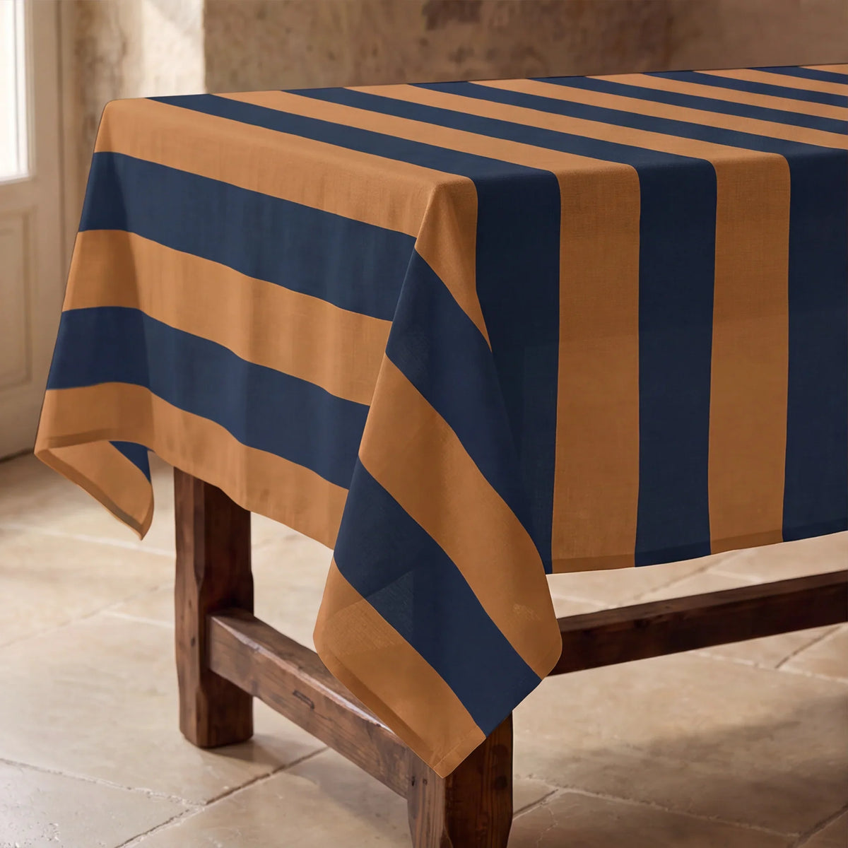 Mantel resinado antimanchas 100% algodón Summer Stripes 13