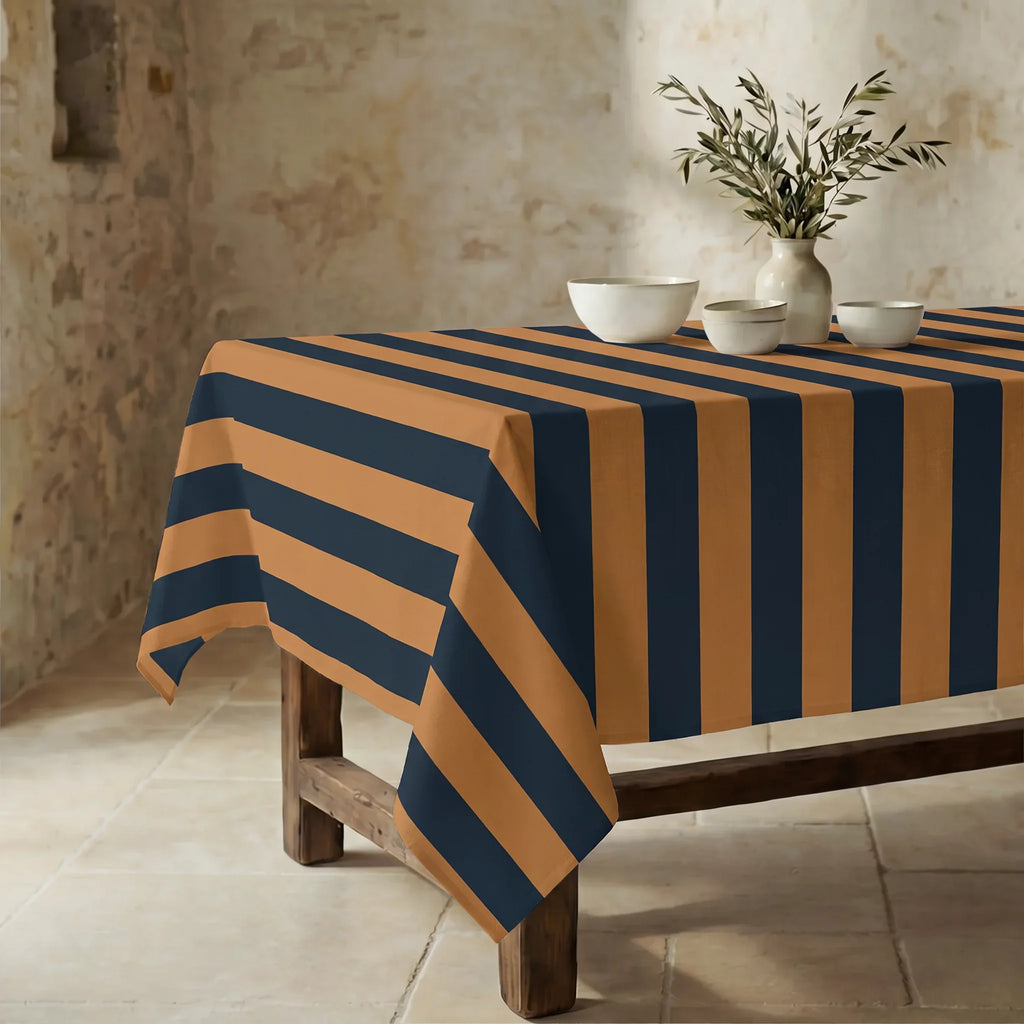Mantel resinado antimanchas 100% algodón Summer Stripes 13