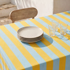 Fleckabweisende Tischdecke 100% Baumwolle Summer Stripes 2