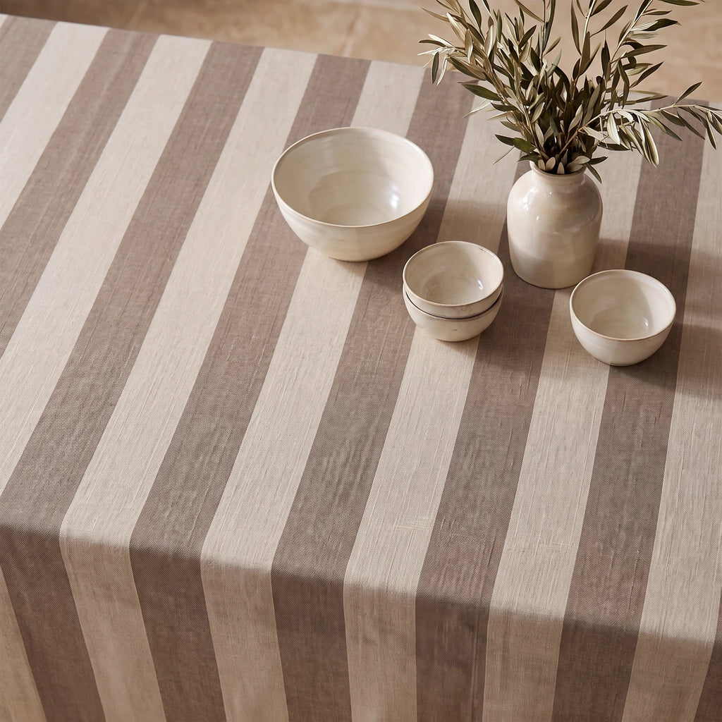 Mantel resinado antimanchas 100% algodón Summer Stripes 37