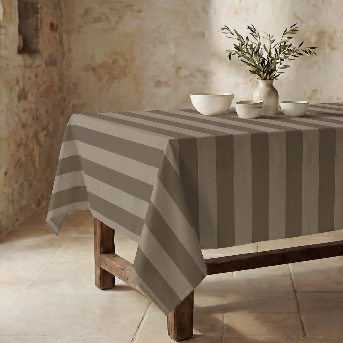 Mantel resinado antimanchas 100% algodón Summer Stripes 37
