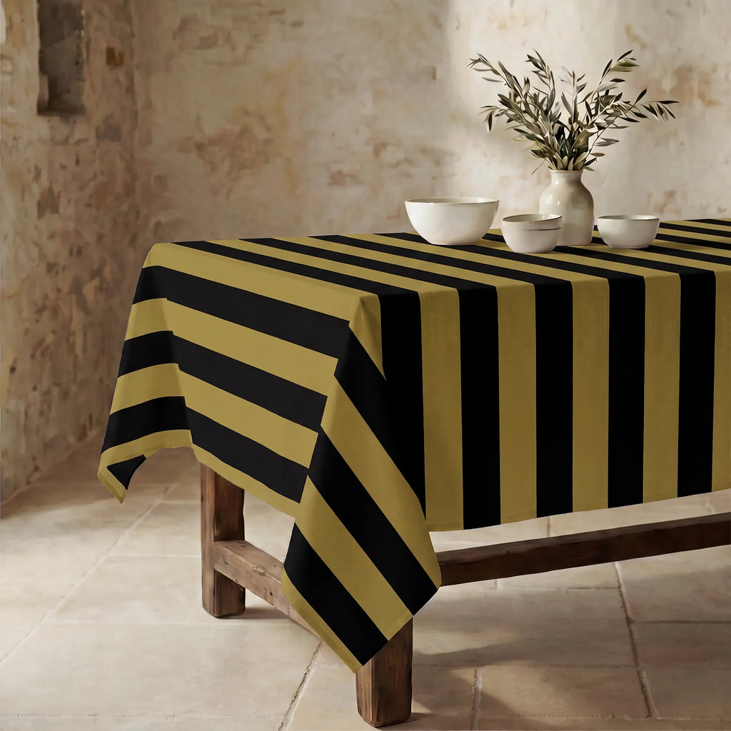 Mantel resinado antimanchas 100% algodón Summer Stripes 38