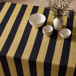 Mantel resinado antimanchas 100% algodón Summer Stripes 38