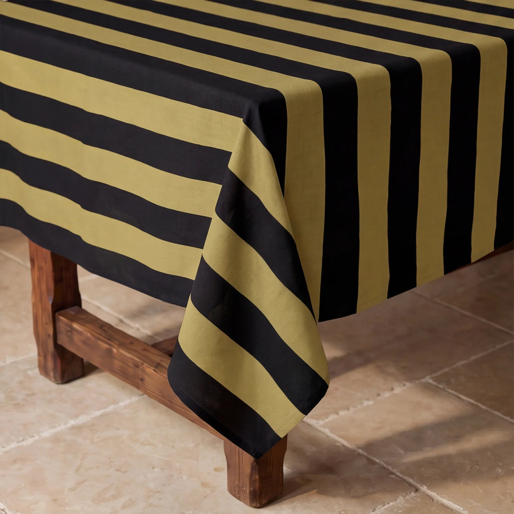 Mantel resinado antimanchas 100% algodón Summer Stripes 38