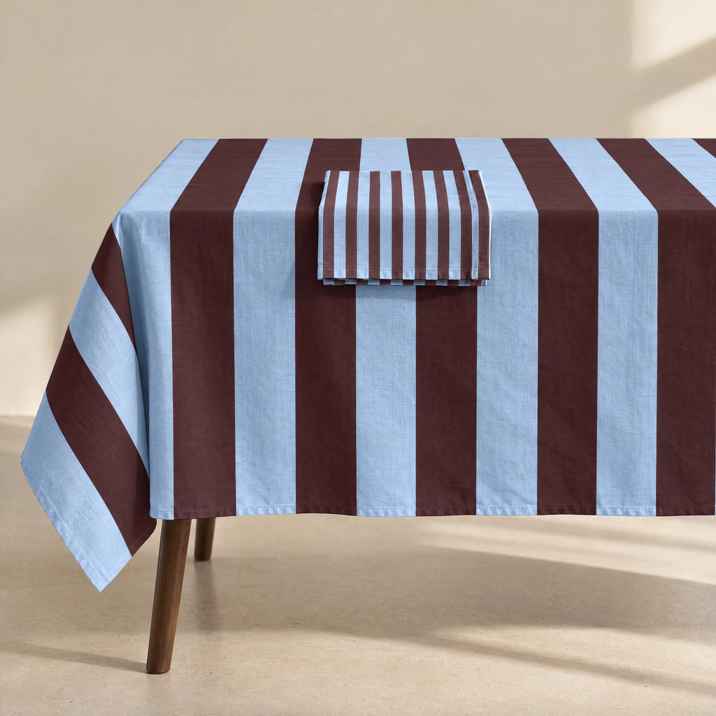 Mantel resinado antimanchas 100% algodón Romani Choco