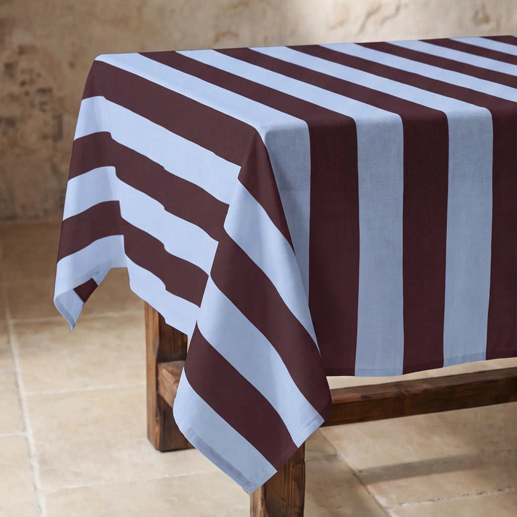 Mantel resinado antimanchas 100% algodón Summer Stripes 39