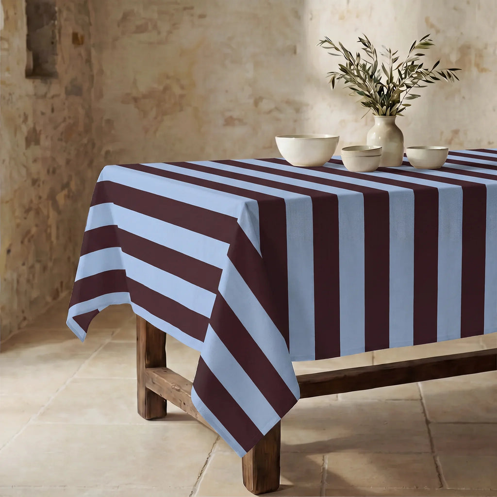 Mantel resinado antimanchas 100% algodón Summer Stripes 39