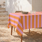 Fleckabweisende Tischdecke 100% Baumwolle Summer Stripes 4